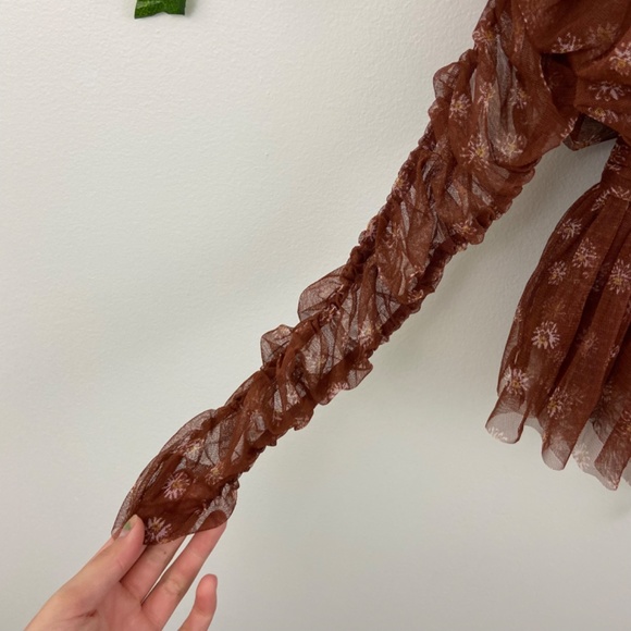 Free People Penelope top in coffee combo Sz XS - Picture 3 of 5